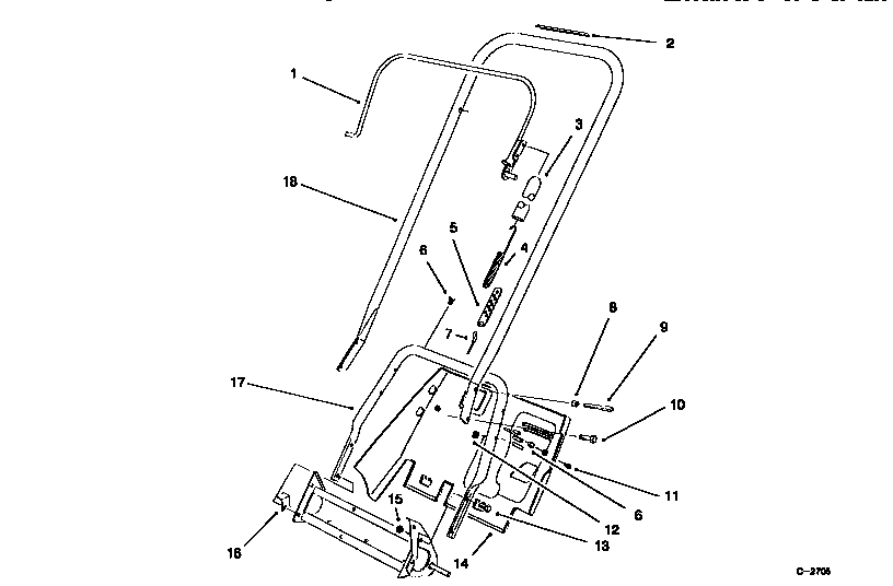 Lawn-Boy 320 (28220-8900001 & UP) handle assembly diagram