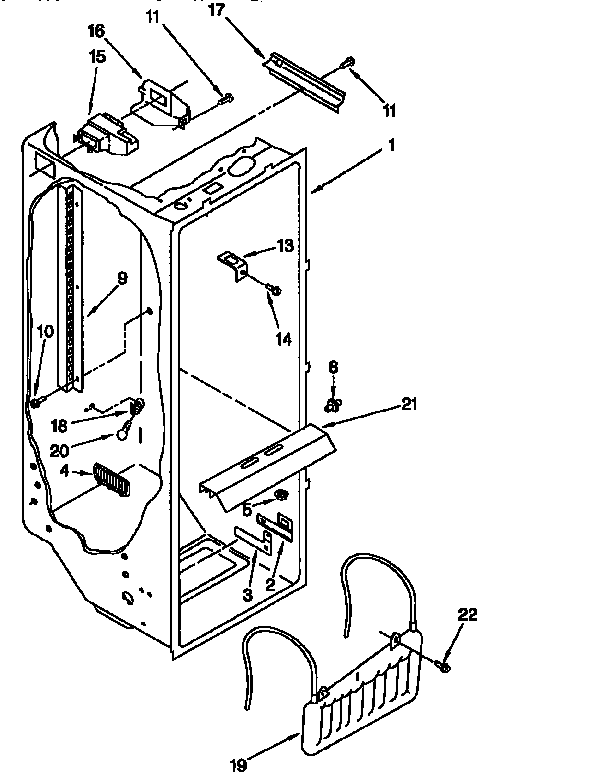 Whirlpool ED22CQXFW00 refrigerator liner diagram