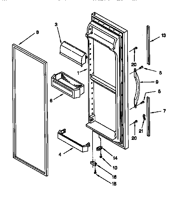 Whirlpool ED22CQXFW00 refrigerator door diagram