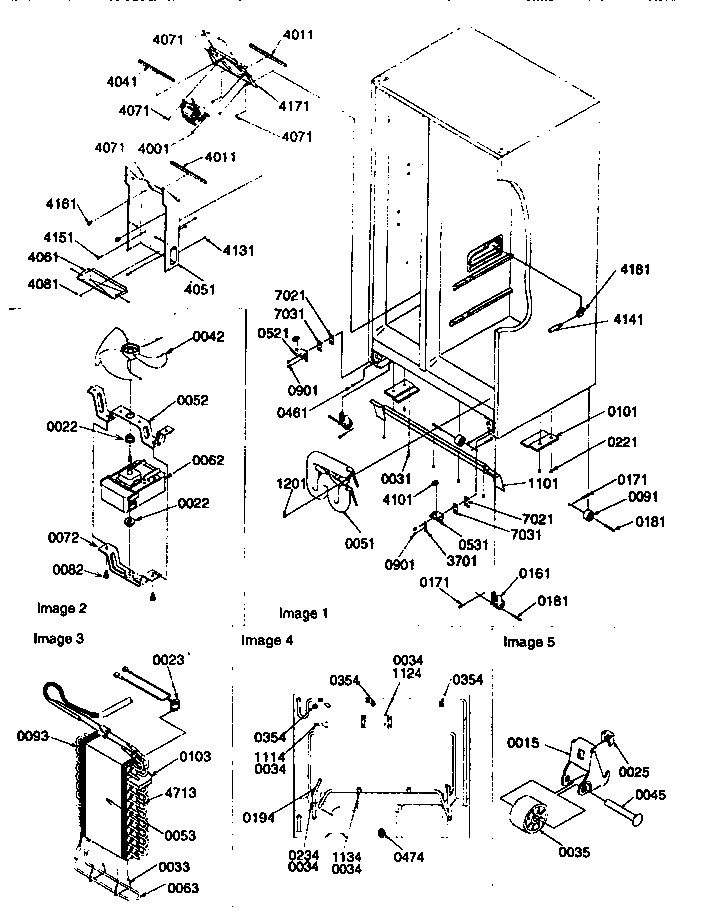 Kenmore 59657585791 drain sys.,rollers, and evap assy diagram