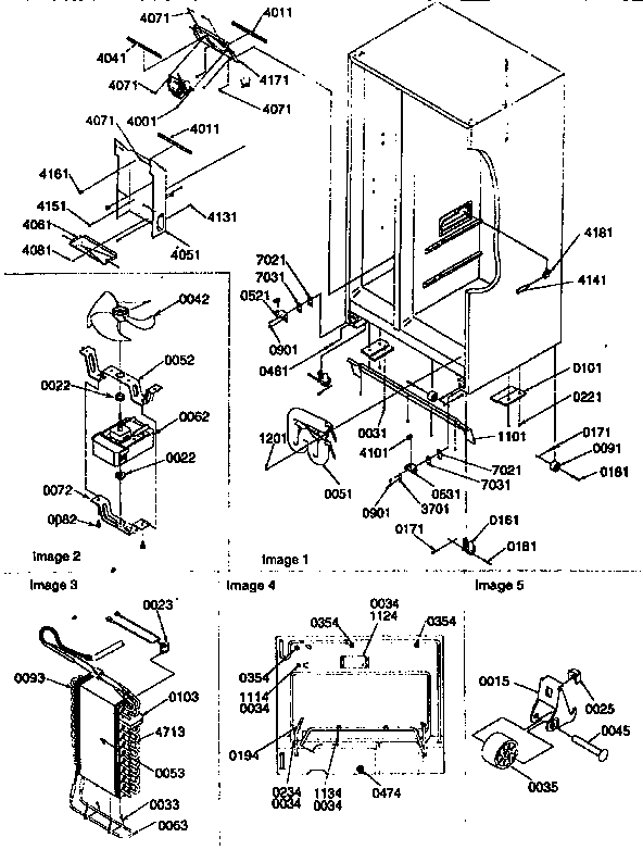 Kenmore 59657587791 drain, roll, and evap assembly diagram