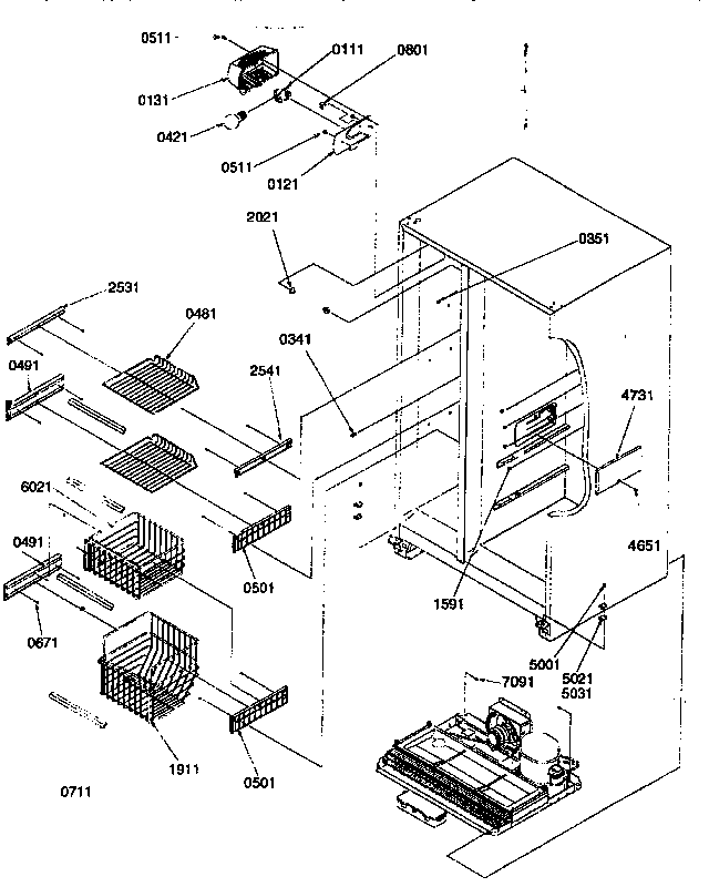 Kenmore 59657089791 freezer section diagram