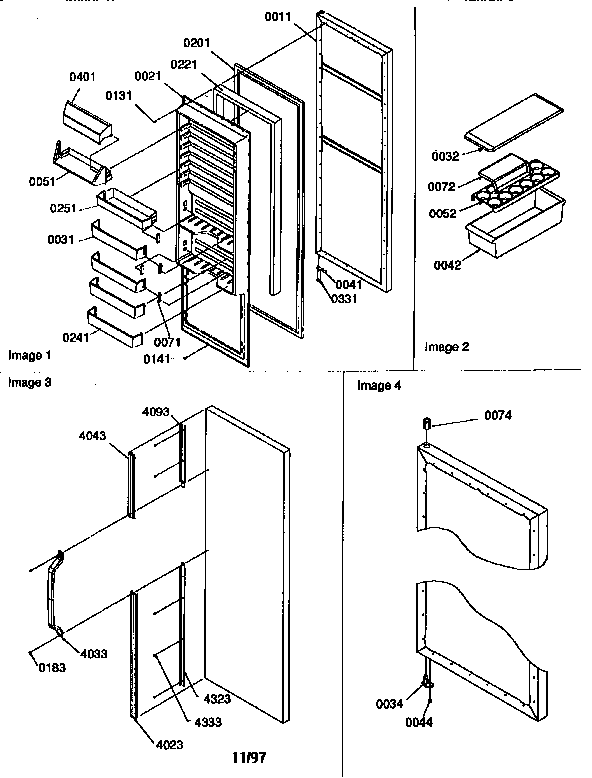 Kenmore 59657547791 refrigerator door and accessories diagram