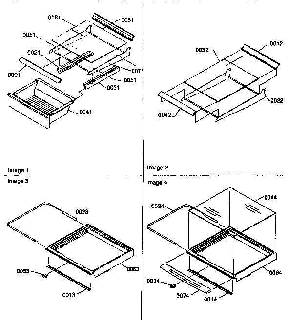 Kenmore 59657547791 deli, shelf, and crisper diagram