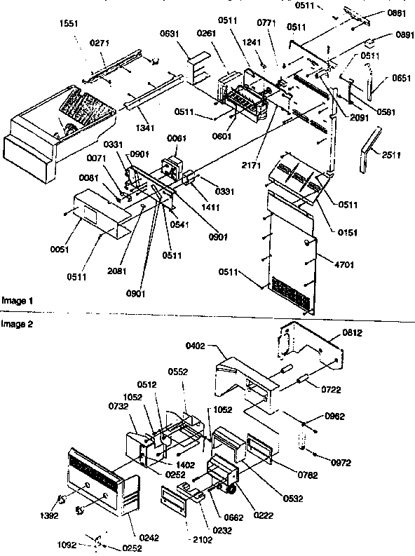 Kenmore 59657582791 ice maker/control assembly diagram