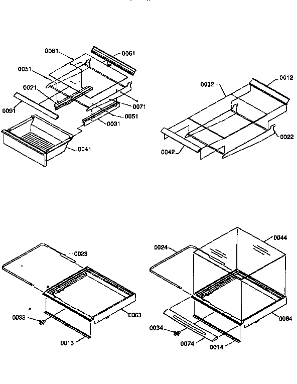 Kenmore 59657542791 deli, shelf, and crisper assemb. diagram