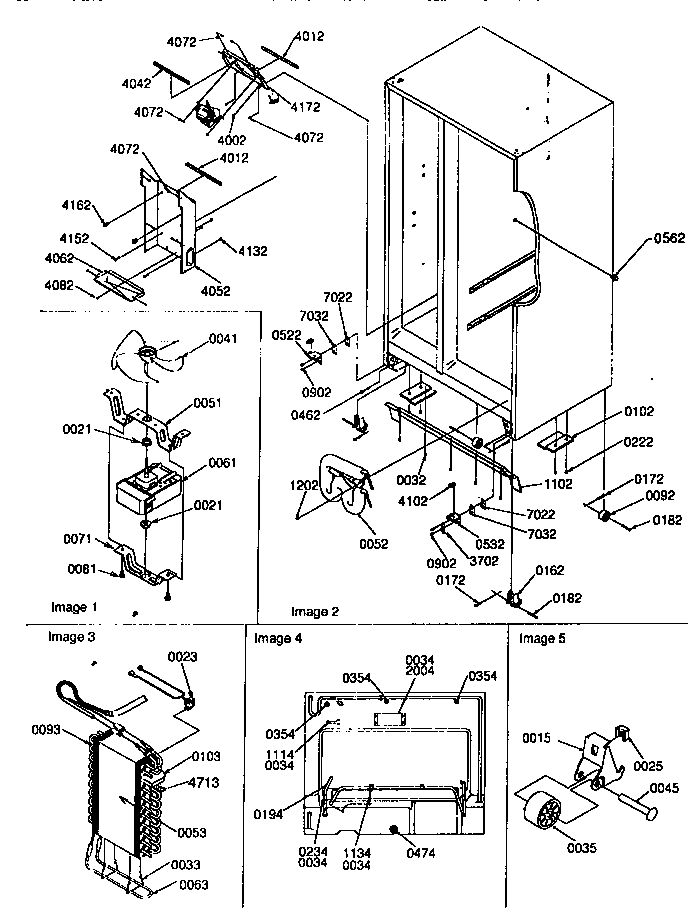Kenmore 59657542791 drain, rollers, & evap assy diagram
