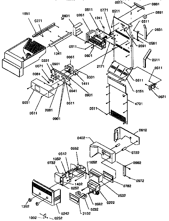 Kenmore 59657542791 ice maker/control assembly diagram