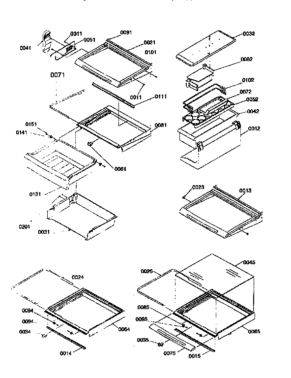 Kenmore 59657087791 deli/shelf/crisper asm diagram