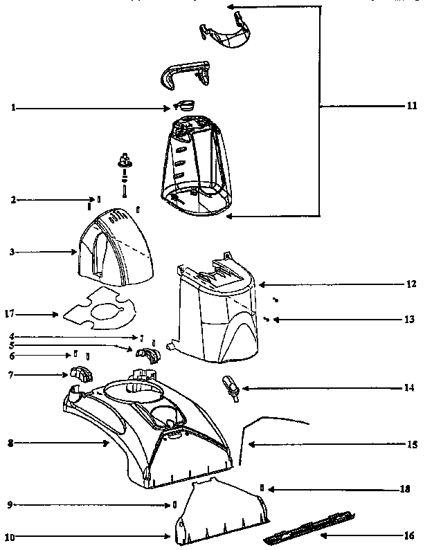 Eureka 2440BT-1 dispensing tank assembly diagram