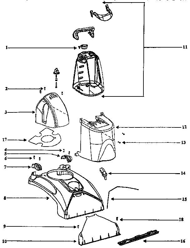 Eureka 2440BT dispensing tank assembly diagram