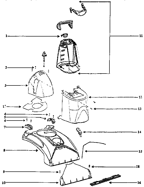 Eureka 2450B dispensing tank assembly diagram