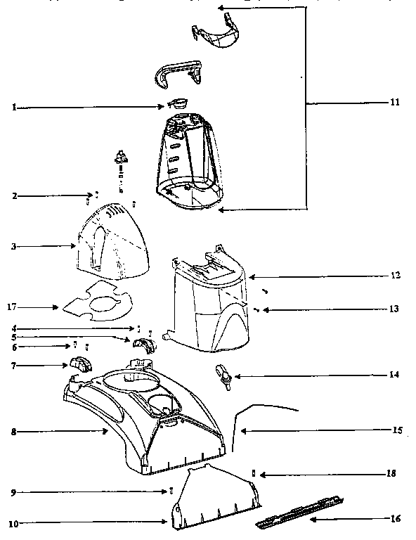 Eureka 2450BT-1 dispensing tank assembly diagram