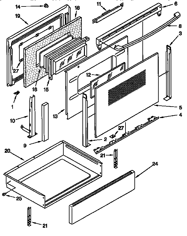 KitchenAid KERC607EAL4 door and drawer diagram