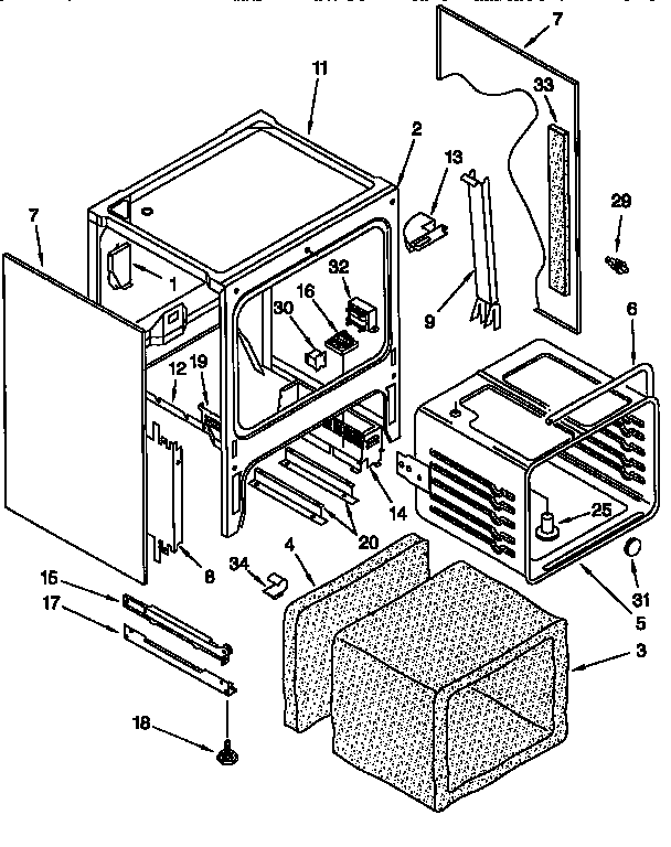 KitchenAid KERC607EAL4 oven chassis diagram