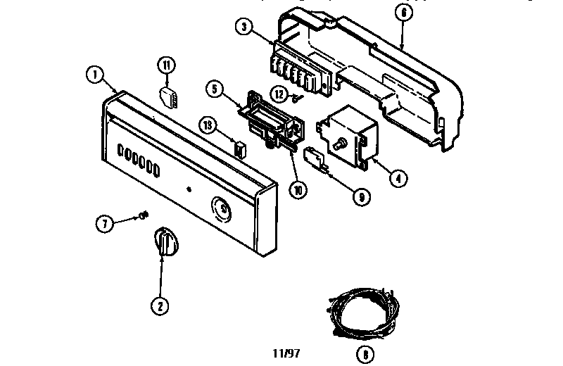 Jenn-Air DW760W-CAN control panel diagram