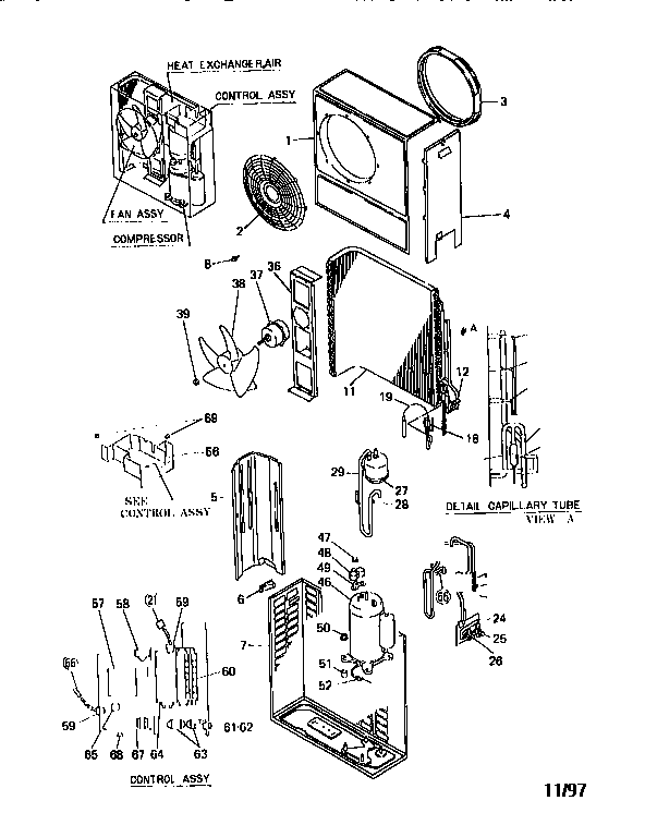 Mitsubishi FDC210A1 unit parts diagram