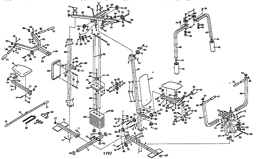 Weider WESY97250 unit parts diagram