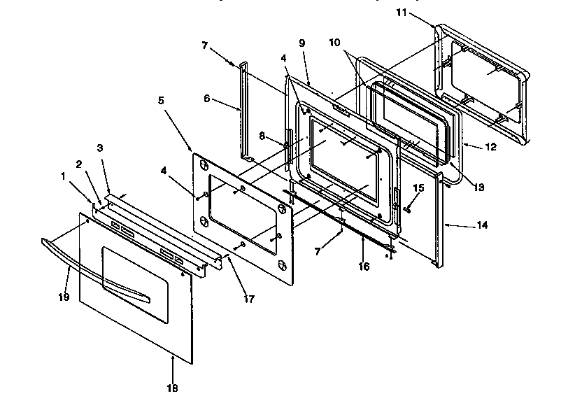 Amana ARG7600L-P1143321NL oven door diagram