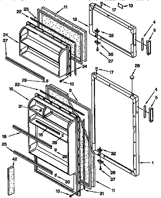 Whirlpool ET14CKXFW02 door diagram