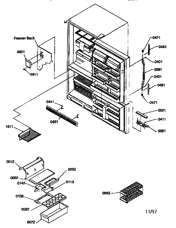 Kenmore 59677275790 door handles and accessories diagram