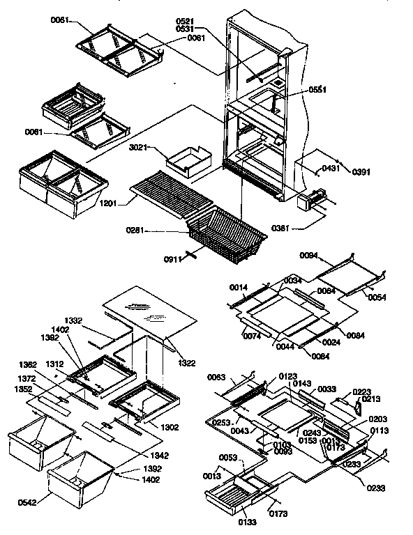 Kenmore 59677275790 shelving assemblies diagram