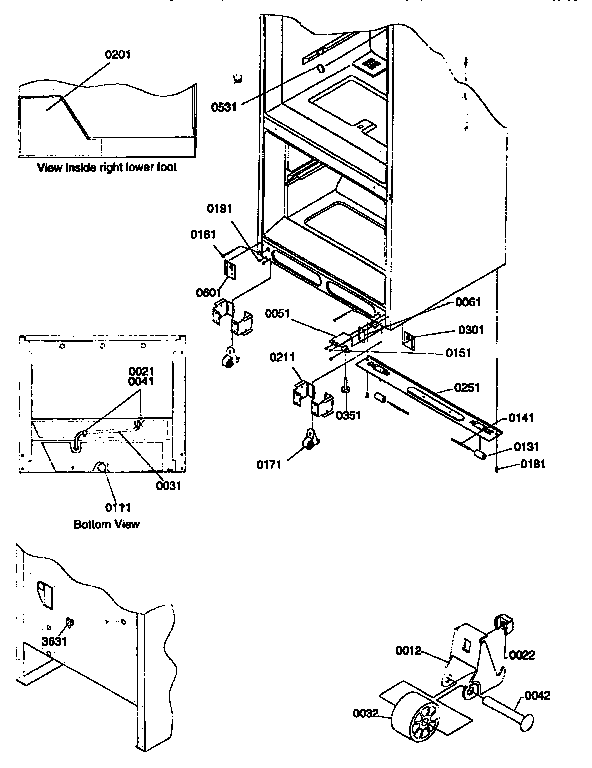 Kenmore 59677275790 insulation and roller assembly diagram