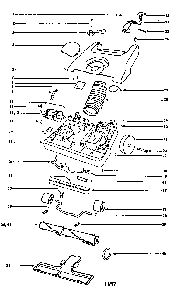Eureka C6446DT nozzle and motor assembly diagram