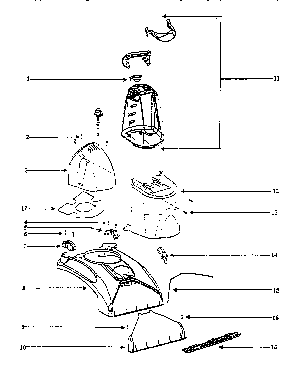 Eureka 2442A-1 dispensing tank assembly diagram