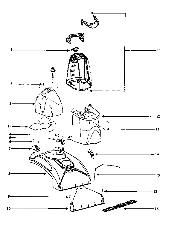 Eureka 2450A-2 dispensing tank assembly diagram