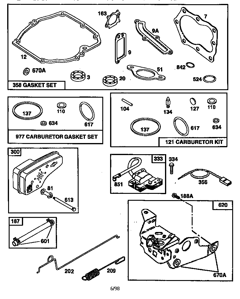 Craftsman 917377520 air cleaner assembly and gasket set diagram