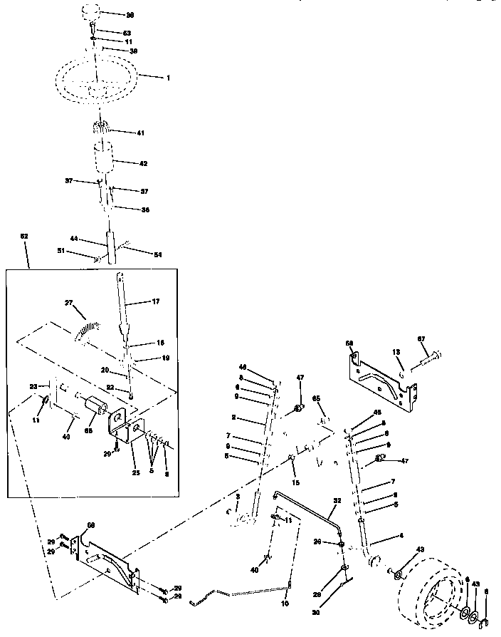 Craftsman 917270620 steering assembly diagram