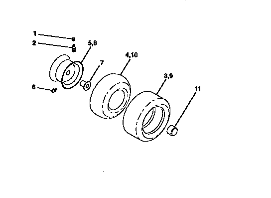Craftsman 917270620 wheels and tires diagram