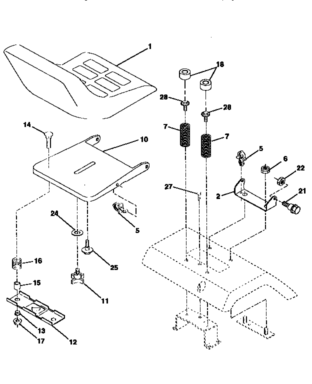 Craftsman 917258693 seat assembly diagram