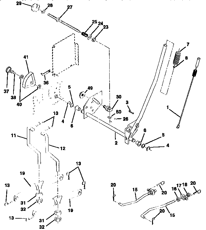 Craftsman 917258693 mower lift diagram