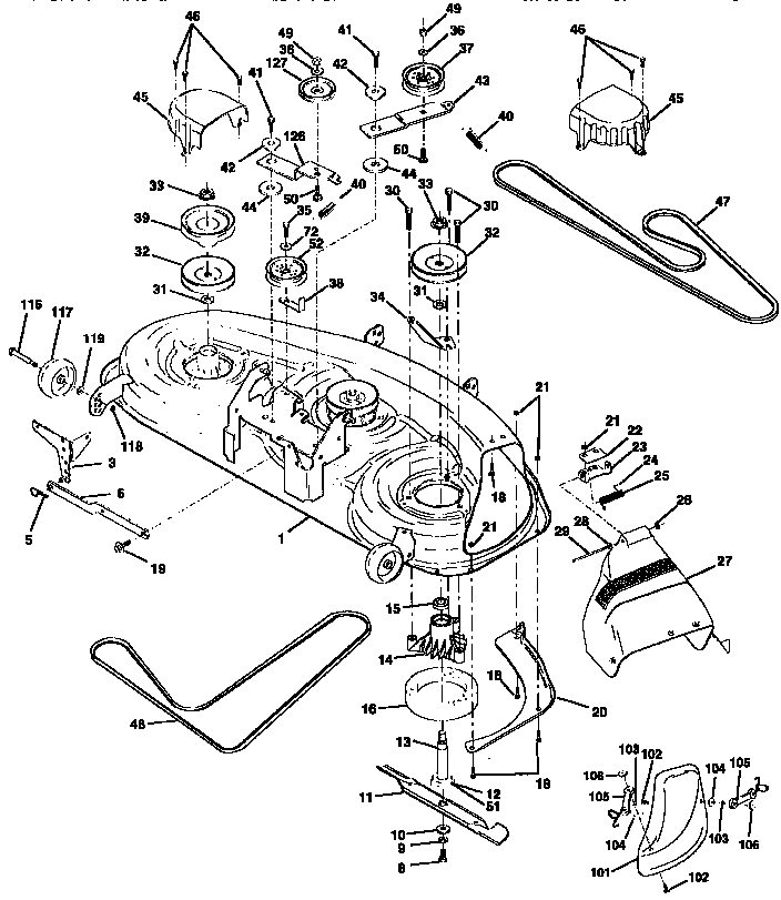 Craftsman 917258693 mower deck diagram