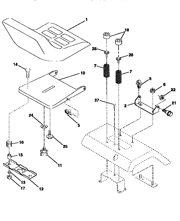 Craftsman 917258684 seat assembly diagram