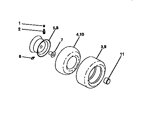 Craftsman 917258684 wheels and tires diagram