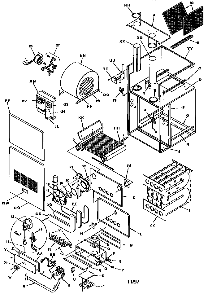 ICP NCGM050EFA3 unit parts diagram