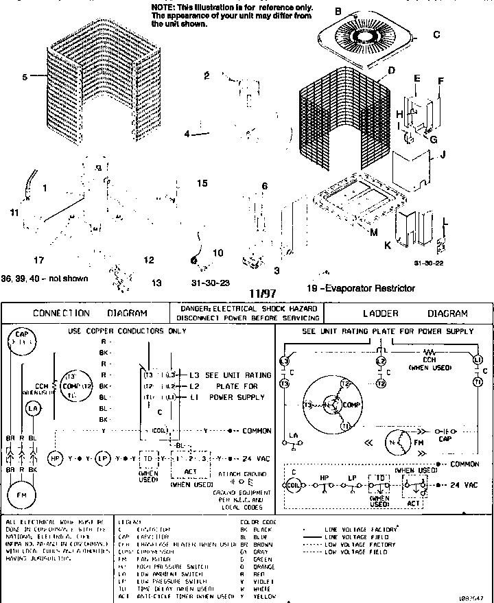 ICP CA5536VHD3 functional replacement parts diagram