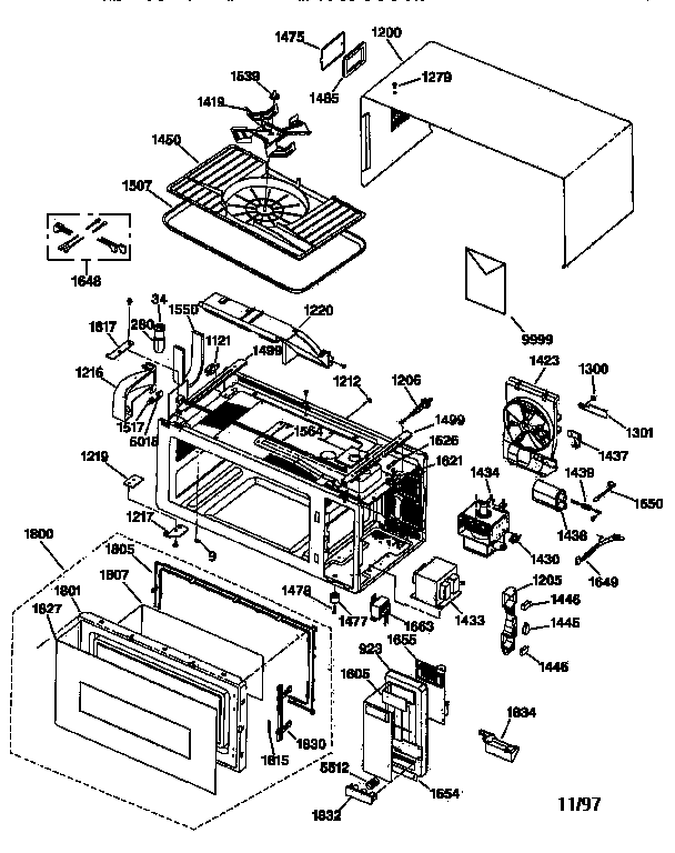 GE JEM31WV01 microwave parts diagram