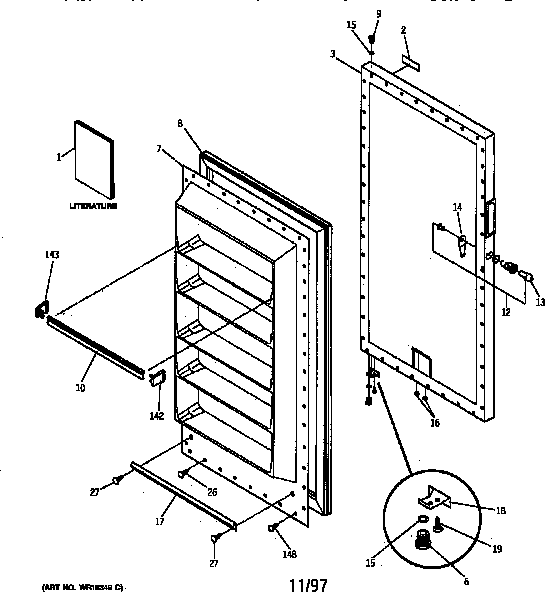 GE FP12SXARWH door diagram
