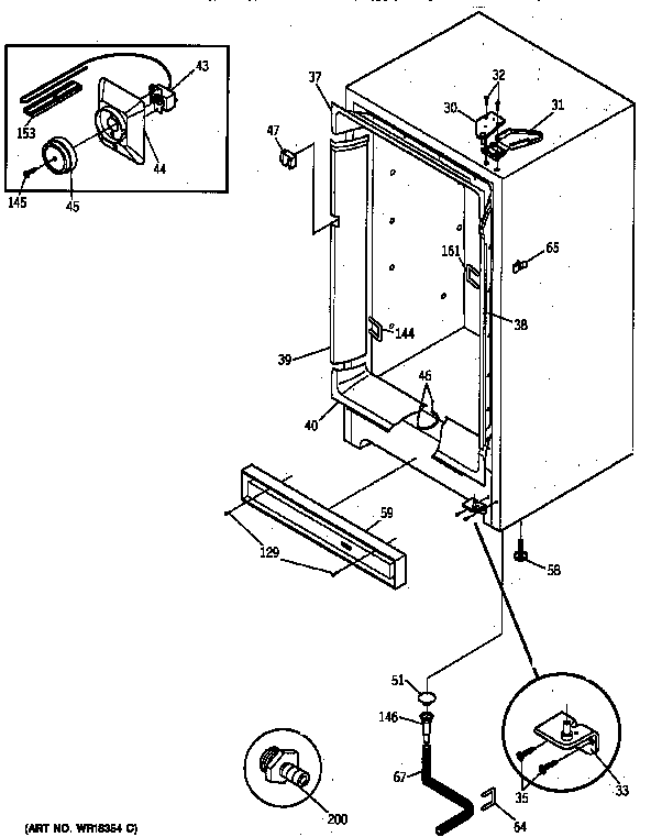 GE FP12SXARWH cabinet diagram