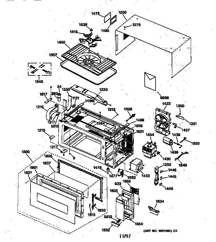 GE JEM31GV02 microwave parts diagram