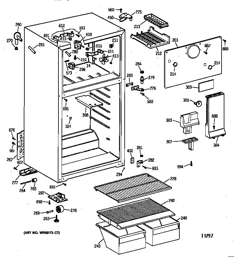 GE CTH14CYXRLWH cabinet diagram