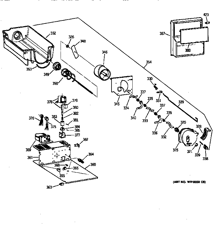 Kenmore 36358772890 ice bucket diagram