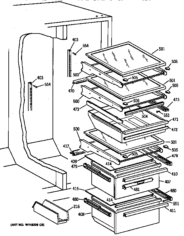 Kenmore 36358772890 fresh food section diagram