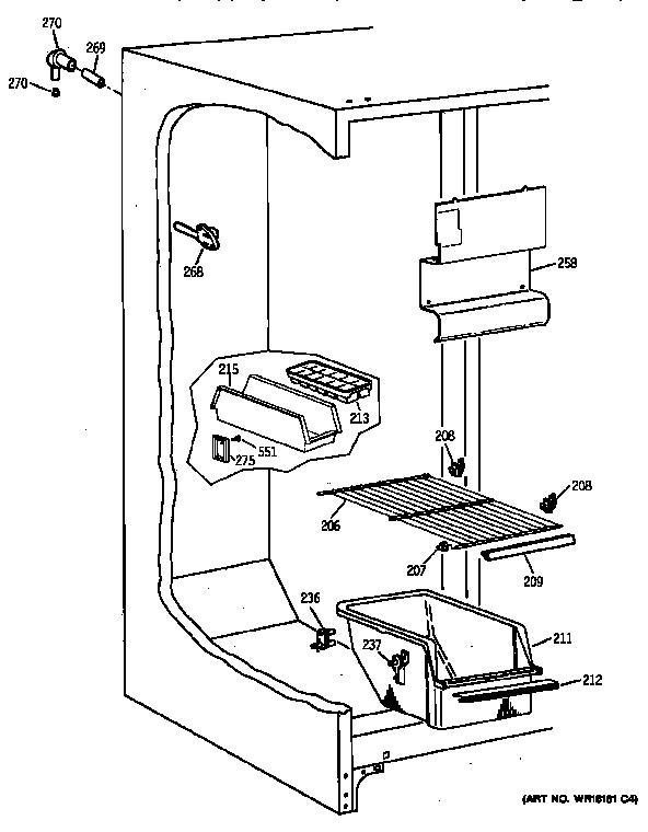 Kenmore 36348252890 freezer section diagram