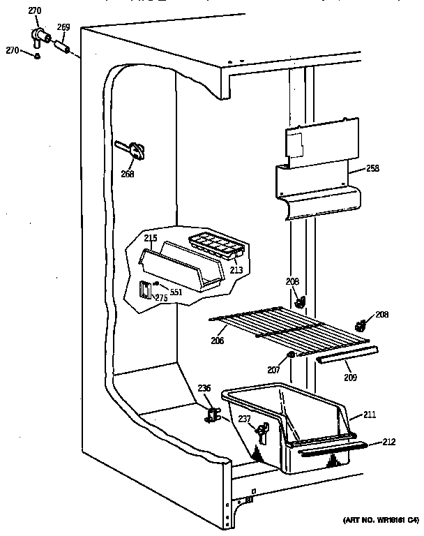 Kenmore 36348257890 freezer section diagram