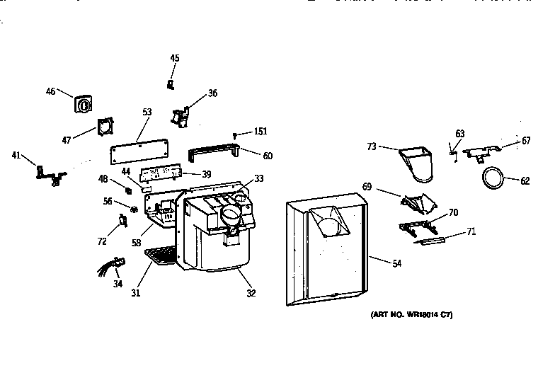Kenmore 36358251890 dispenser diagram